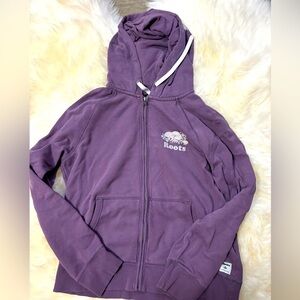 Mauve Roots hoodie in a size large